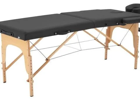 Hochwertige 2-Zonen Massageliege, schwarz (B-Ware) - Gratis Versand - 1/6
