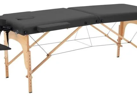 Hochwertige 2-Zonen Massageliege, schwarz (B-Ware) - Gratis Versand - 2/6