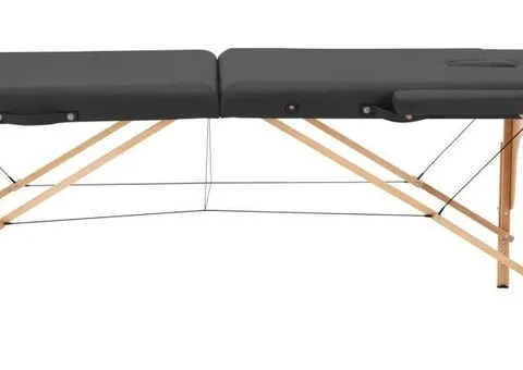 Hochwertige 2-Zonen Massageliege, schwarz (B-Ware) - Gratis Versand - 4/6